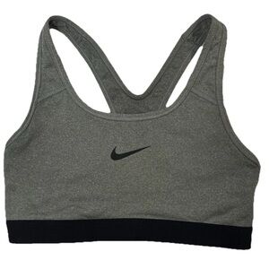 Nike Womens Heather Gray Black Sports Bra Small